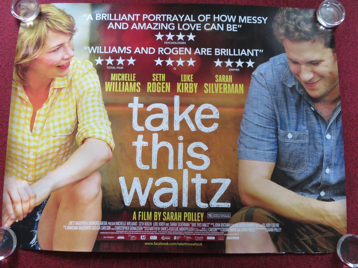 TAKE THIS WALTZ UK QUAD (30"x 40") ROLLED POSTER SETH ROGEN M. WILLIAMS 2011 Rendezvous Cinema Movie posters