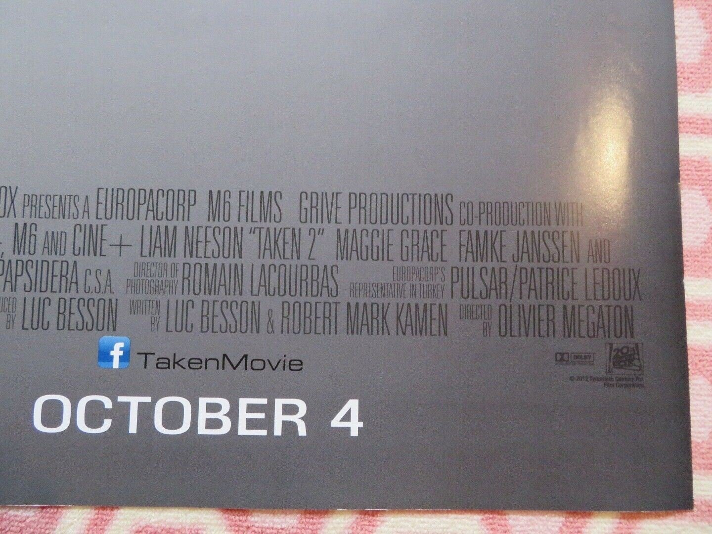 TAKEN 2 QUAD (30"x 40") ROLLED POSTER LIAM NEESON 2012 Movie posters