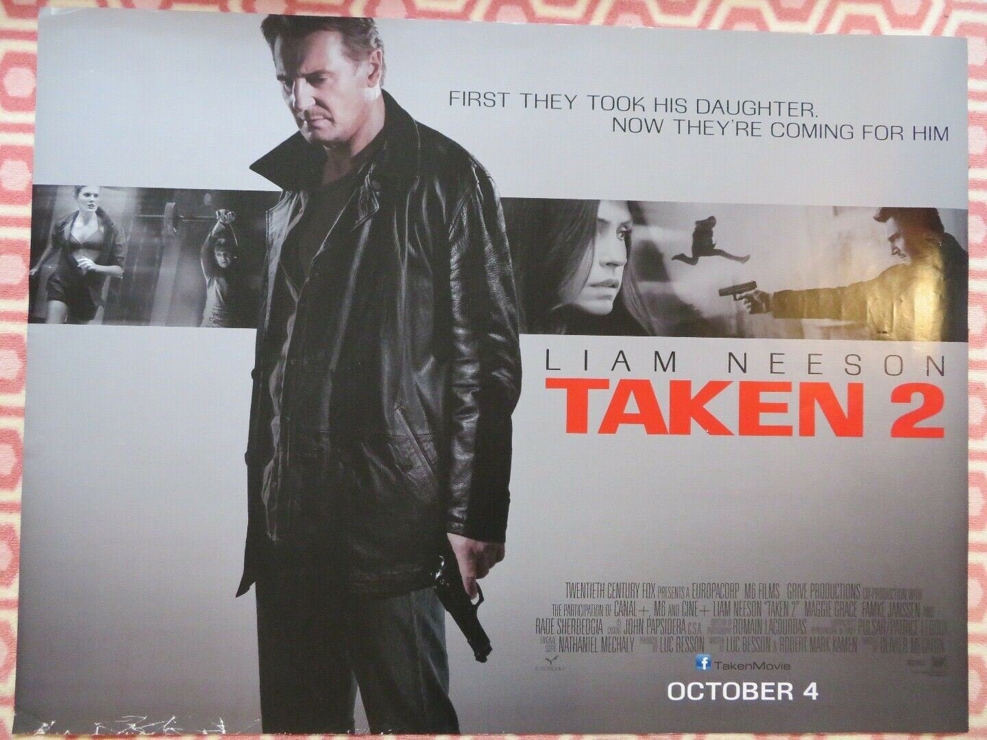 TAKEN 2 QUAD (30"x 40") ROLLED POSTER LIAM NEESON 2012 Movie posters