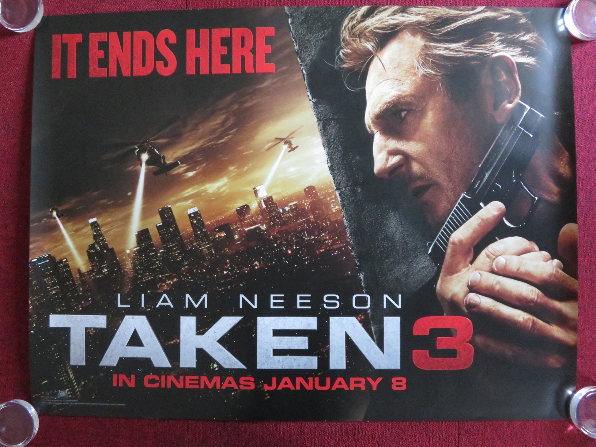 TAKEN 3 UK QUAD (30"x 40") ROLLED POSTER LIAM NEESON FOREST WHITAKER 2014 Rendezvous Cinema Movie posters