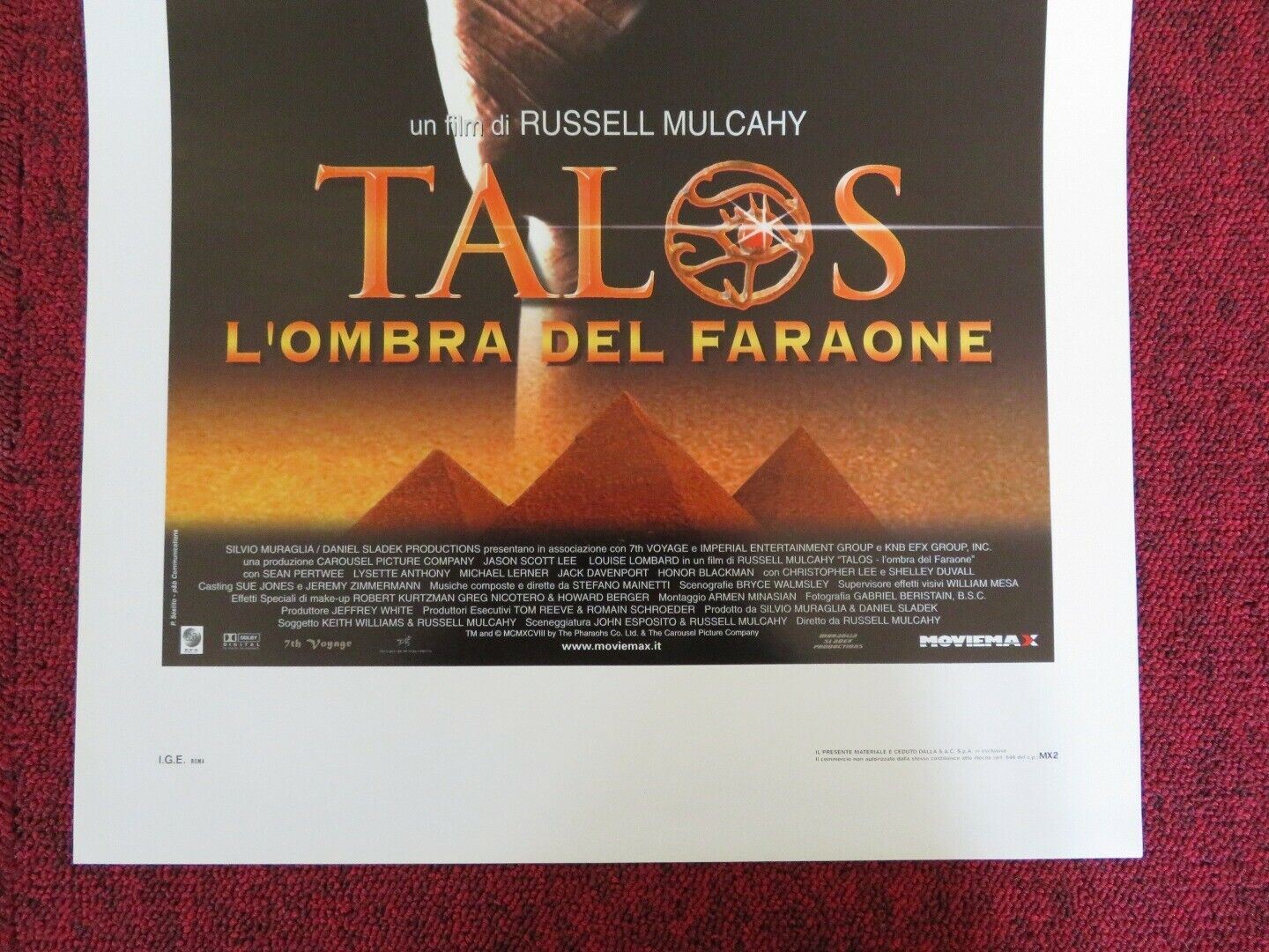 TALOS L'OMBRA DEL FARAONE ITALIAN LOCANDINA (27.5"x13") POSTER JASON SCOTT LEE - Rendezvous Cinema
