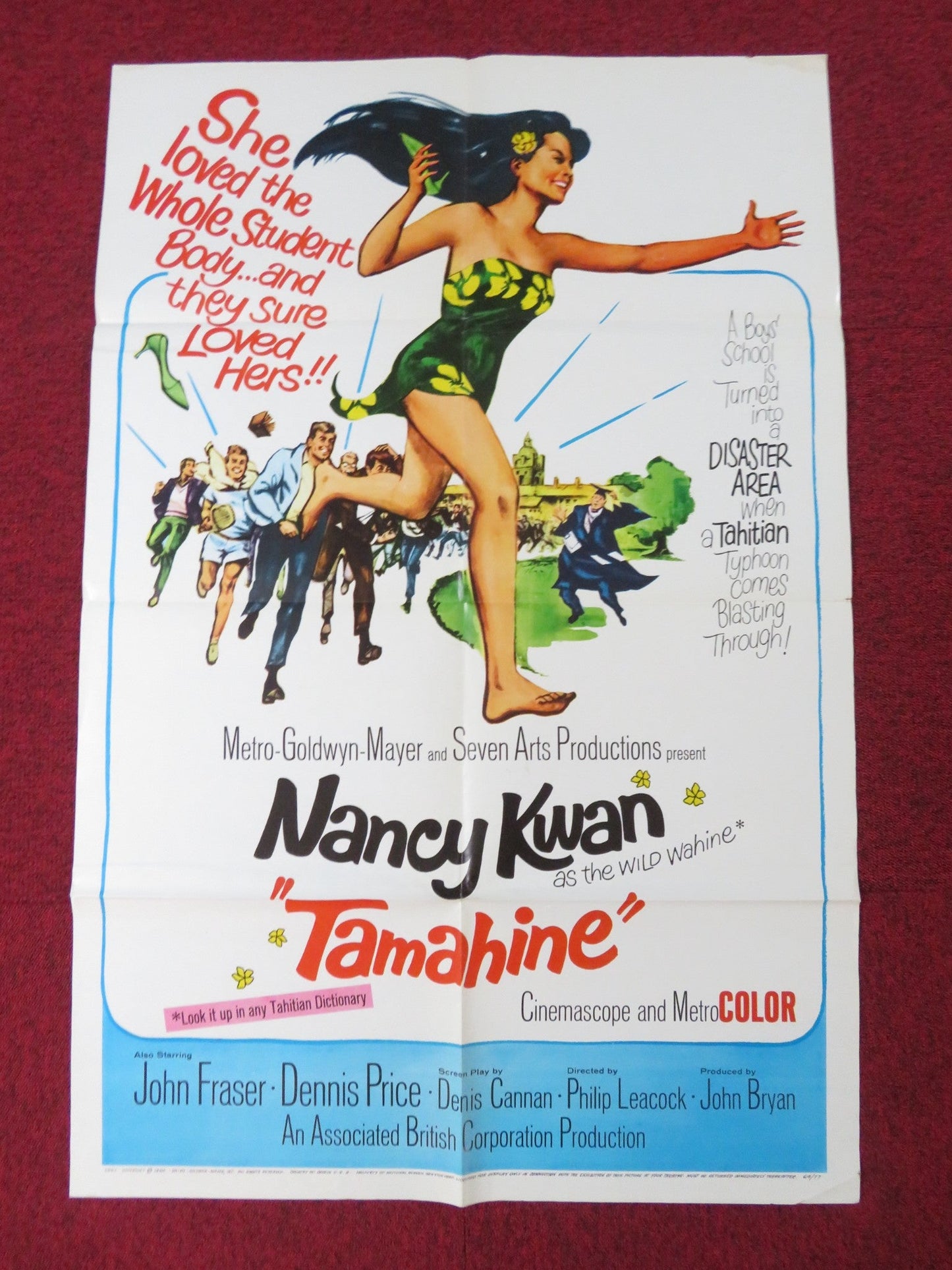 TAMAHINE FOLDED US ONE SHEET POSTER JOHN FRASER DENNIS PRICE 1964 Rendezvous Cinema Movie posters