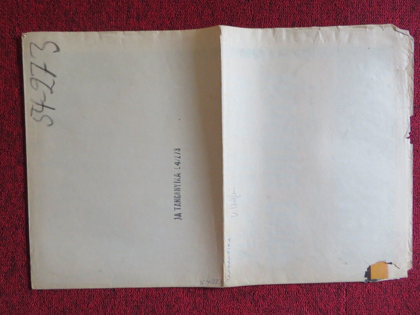 TANGANYIKA FOLDED US ONE SHEET POSTER VAN HEFLIN RUTH ROMAN 1954 Movie posters