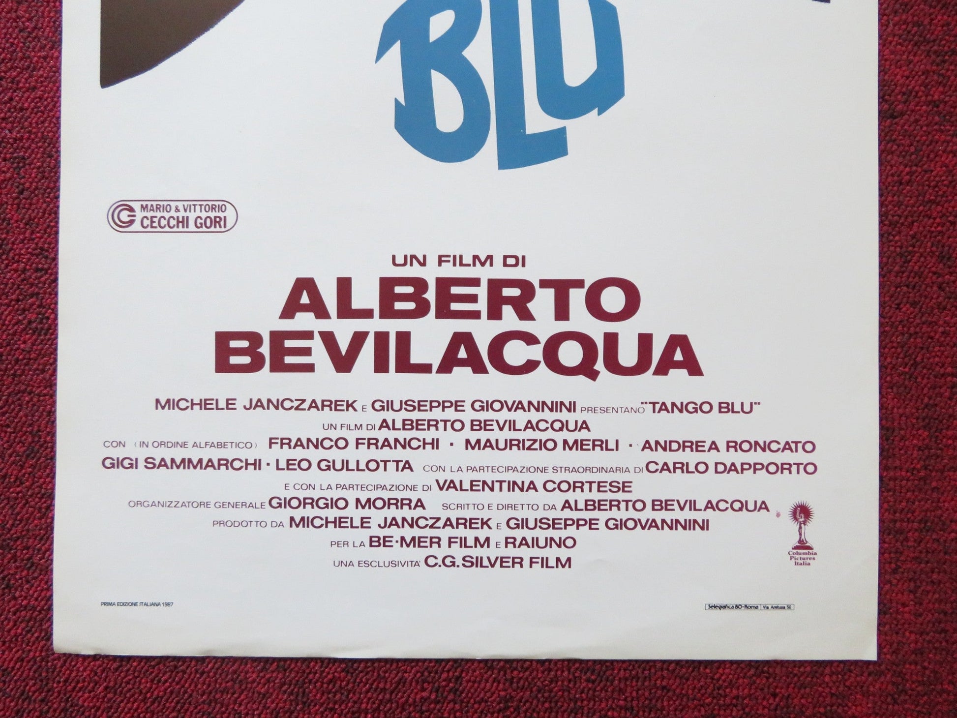 TANGO BLU ITALIAN LOCANDINA POSTER FRANCO FRANCHI MAURIZIO MERLI 1987 Rendezvous Cinema Movie posters