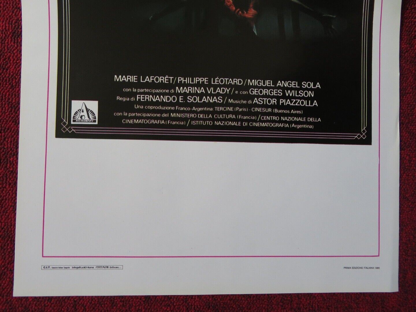 TANGOS, THE EXILE OF GARDEL ITALIAN LOCANDINA (27.5"x13") POSTER M LAFORET 1985 - Rendezvous Cinema