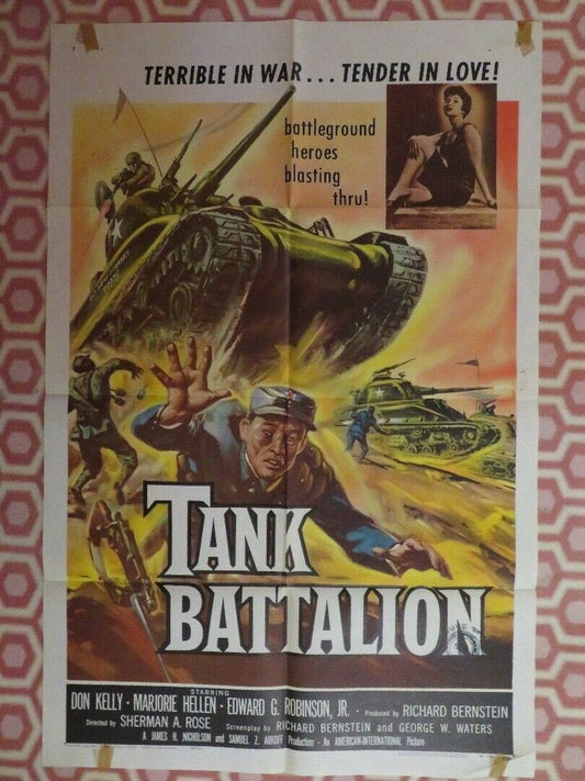 TANK BATTALION US ONE SHEET POSTER DON KELLY MARJORIE HELLEN 1958 - Rendezvous Cinema