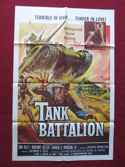 TANK BATTALION USA ONE SHEET POSTER DON KELLY LESLIE PARRISH 1958 Movie posters