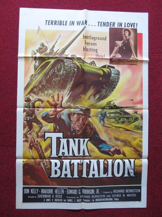 TANK BATTALION USA ONE SHEET POSTER DON KELLY LESLIE PARRISH 1958 Movie posters