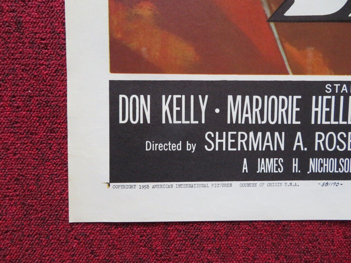 TANK BATTALION USA ONE SHEET POSTER DON KELLY LESLIE PARRISH 1958 Movie posters