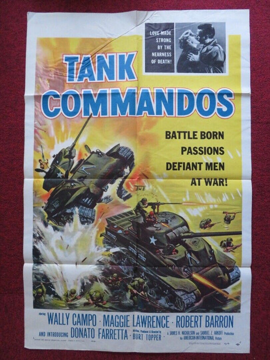 TANK COMMANDOS FOLDED US ONE SHEET POSTER WALLY CAMPO MAGGIE LAWRENCE 1959 Movie posters