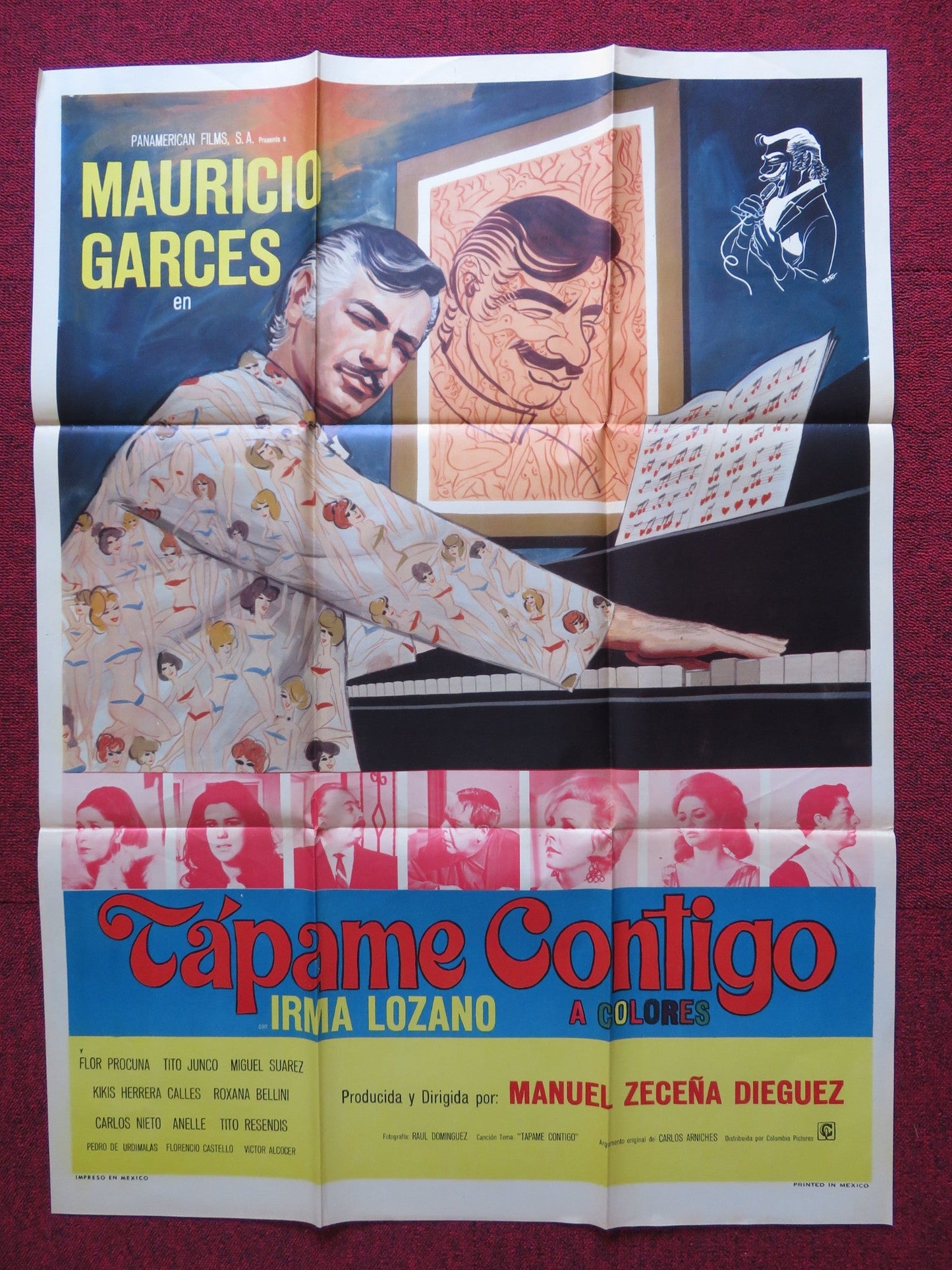 TAPAME CONTIGO FOLDED MEXICAN POSTER ARMANDO ACOSTA VICTOR ALCOCER 1970 Rendezvous Cinema Movie posters