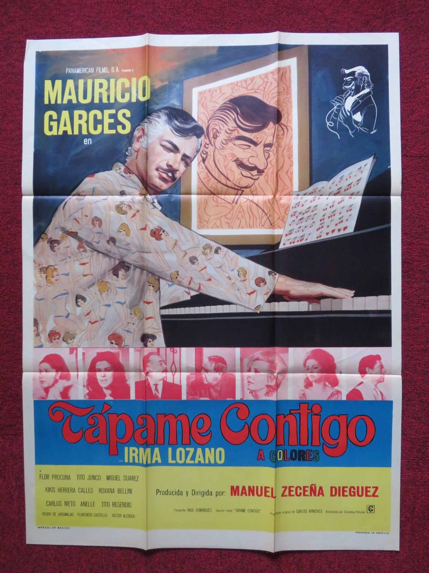 TAPAME CONTIGO FOLDED MEXICAN POSTER MAURICIO GARCES ARMANDO ACOSTA 1970 Rendezvous Cinema Movie posters