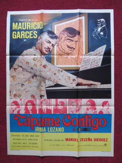 TAPAME CONTIGO FOLDED MEXICAN POSTER MAURICIO GARCES ARMANDO ACOSTA 1970 Rendezvous Cinema Movie posters