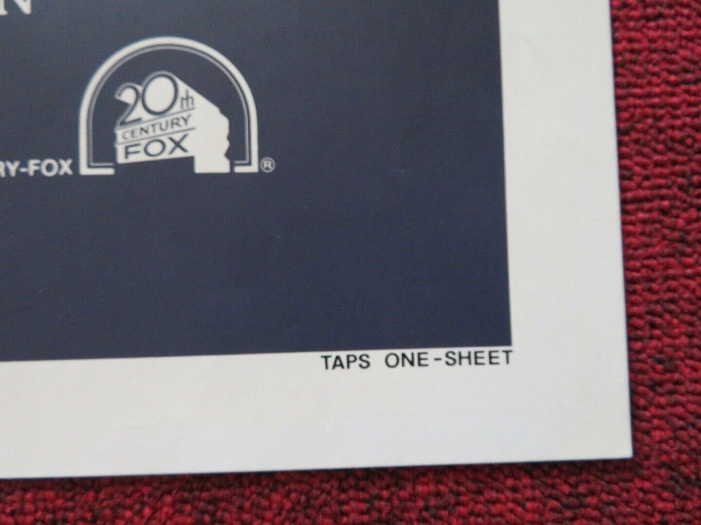 TAPS FOLDED US ONE SHEET POSTER GEORGE C. SCOTT TIMOTHY HUTTON 1981 Movie posters