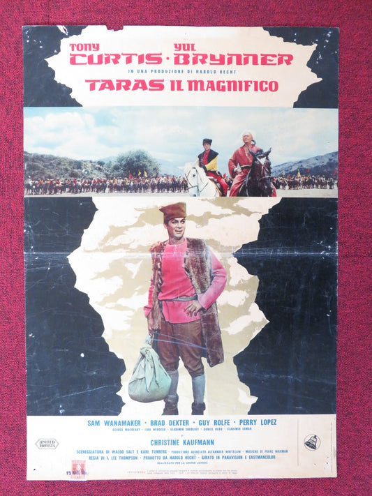 TARAS BULBA - D ITALIAN FOTOBUSTA POSTER TONY CURTIS YUL BRYNNER 1962 Rendezvous Cinema Movie posters