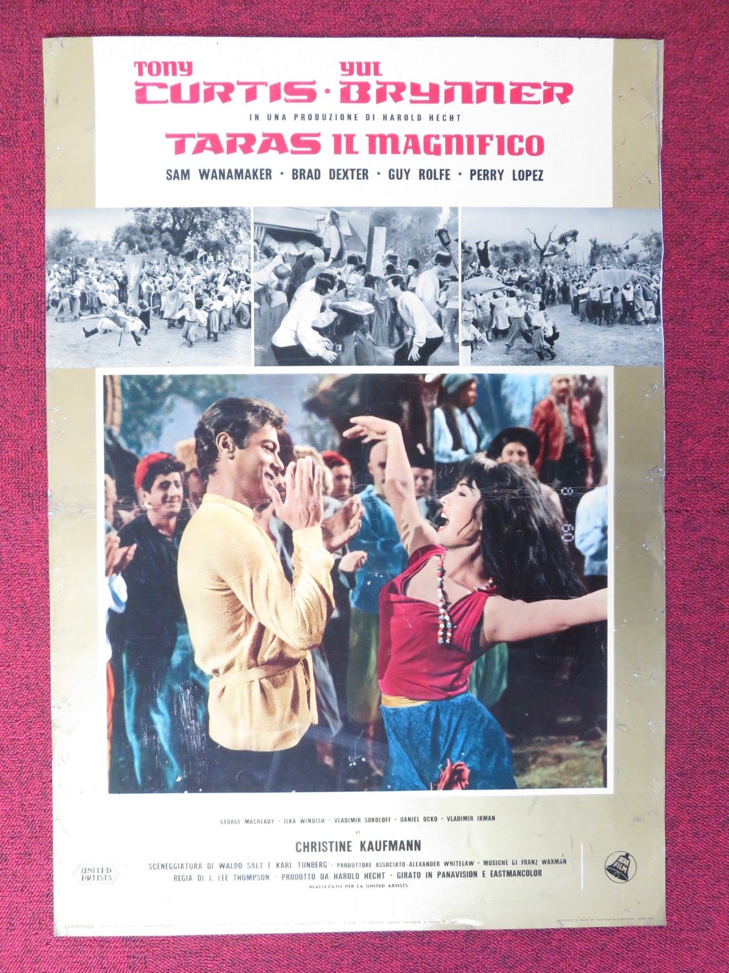 TARAS BULBA - E ITALIAN FOTOBUSTA POSTER TONY CURTIS YUL BRYNNER 1962 Rendezvous Cinema Movie posters