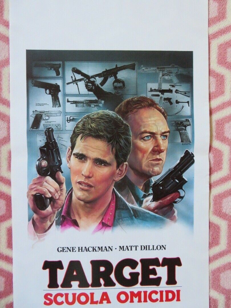 TARGET ITALIAN LOCANDINA (27.5"x13") POSTER GENE HACKMAN MATT DILLION 1985 Movie posters
