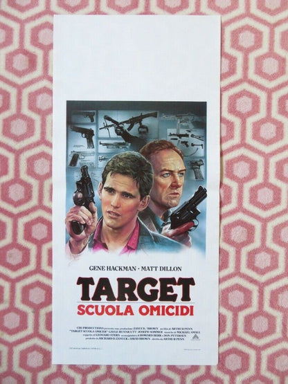 TARGET ITALIAN LOCANDINA (27.5"x13") POSTER GENE HACKMAN MATT DILLION 1985 Movie posters