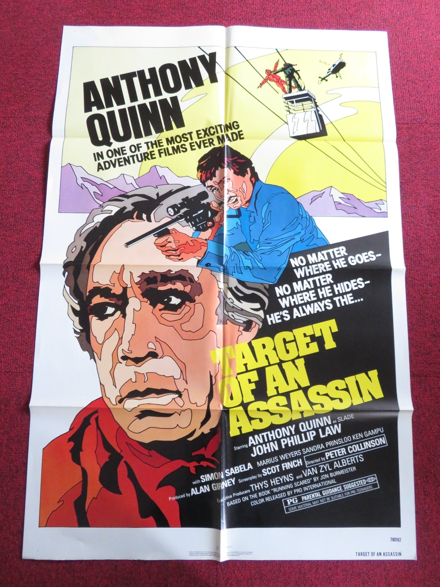 TARGET OF AN ASSASSIN FOLDED US ONE SHEET POSTER ANTHONY QUINN LAW 1978 Rendezvous Cinema Movie posters