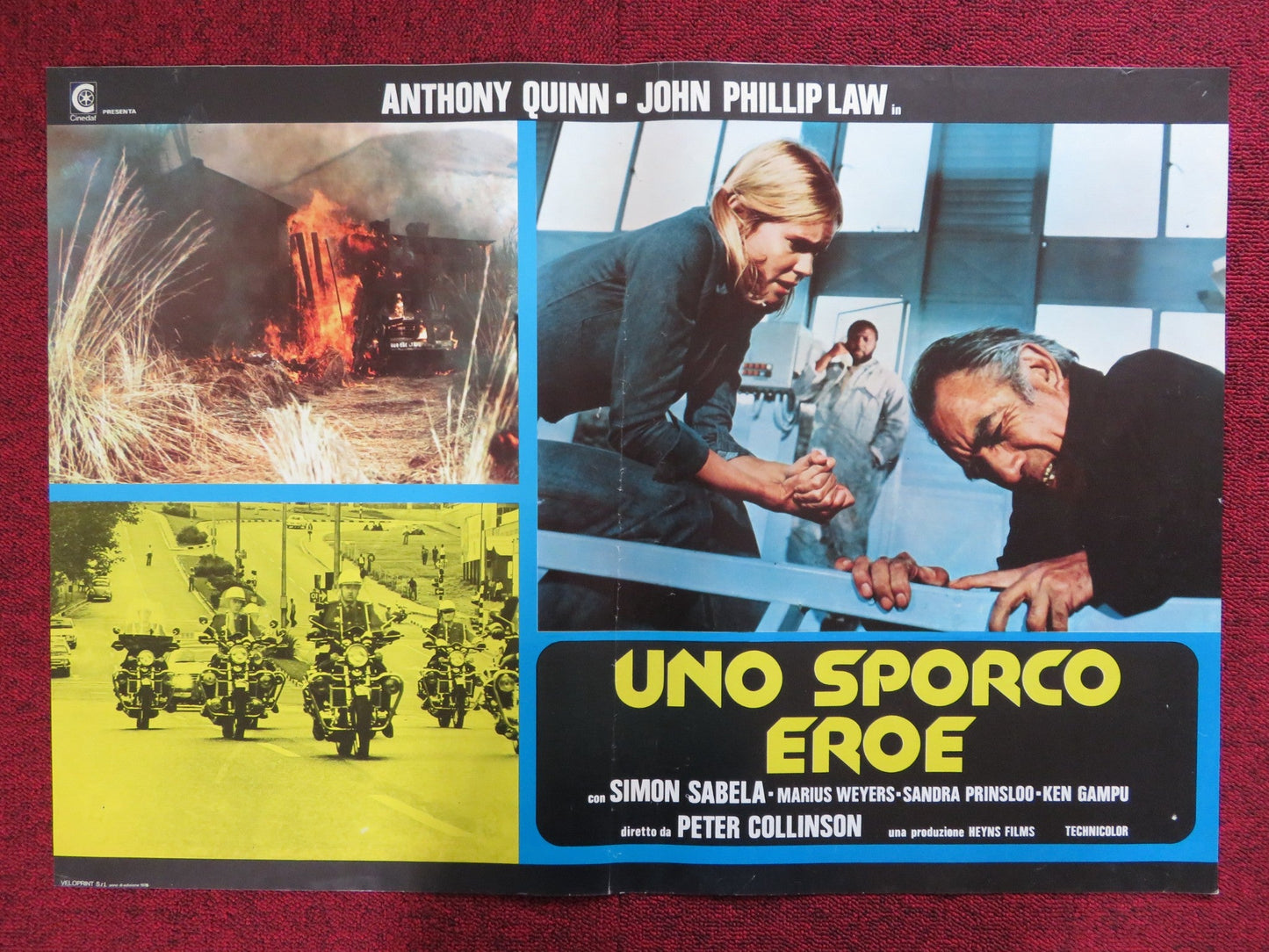 TARGET OF AN ASSASSIN ITALIAN FOTOBUSTA POSTER ANTHONY QUINN JOHN P. LAW 1977 Rendezvous Cinema Movie posters