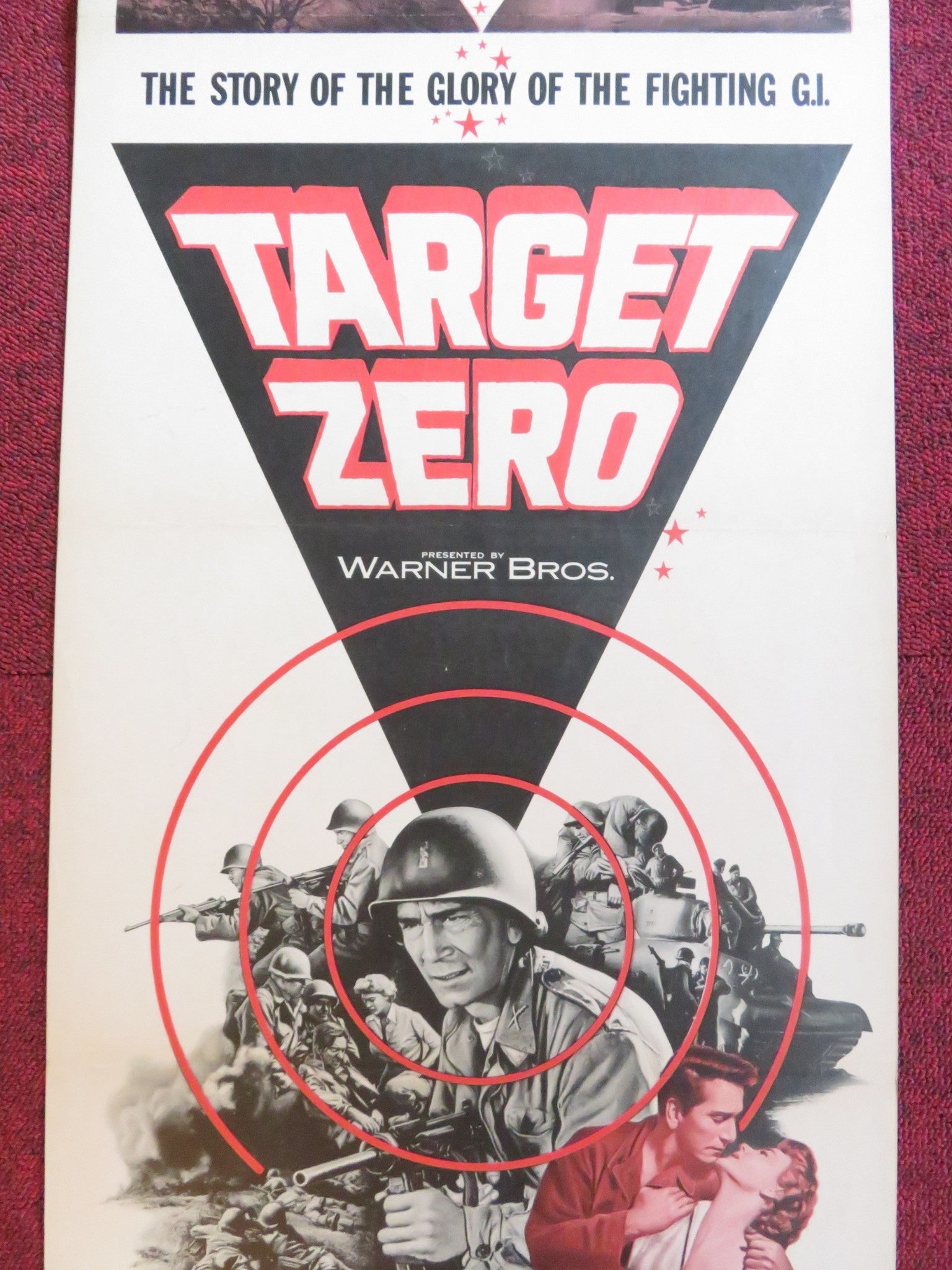 TARGET ZERO US INSERT (14"x 36") POSTER RICHARD CONTE PEGGIE CASTLE 1956 Rendezvous Cinema Movie posters
