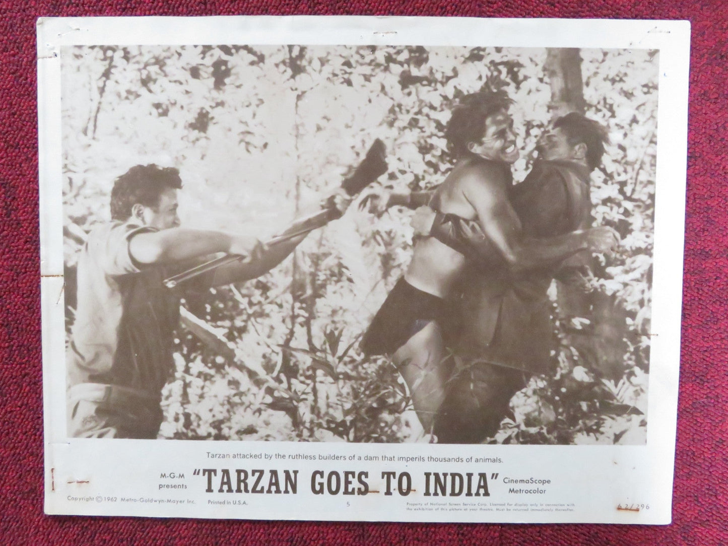 TARZAN GOES TO INDIA US LOBBY CARD FULL SET JOCK MAHONEY SIMI GAREWAL 1962 Rendezvous Cinema Movie posters