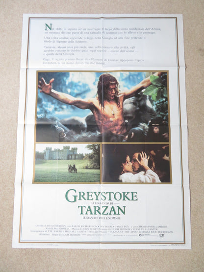 TARZAN OF THE APES ITALIAN 2 FOGLIO POSTER CHRISTOPHER LAMBERT JAMES FOX 1984 Rendezvous Cinema Movie posters