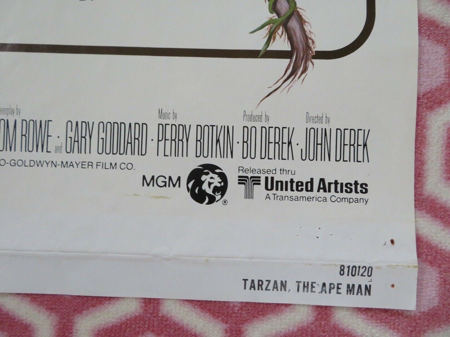 TARZAN THE APE MAN ONE SHEET POSTER FOLDED BO DEREK RICHARD HARRIS 1981 Movie posters