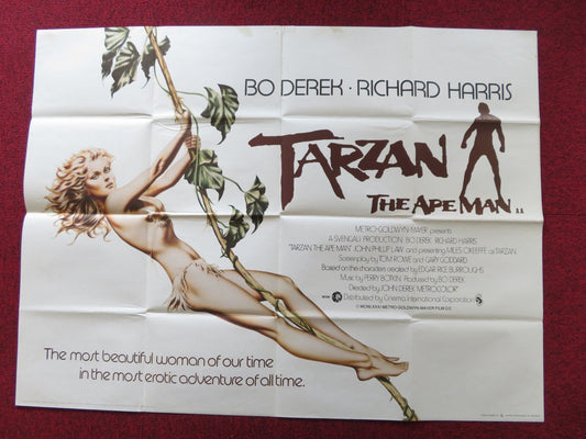 TARZAN THE APE MAN UK QUAD POSTER FOLDED BO DEREK RICHARD HARRIS 1981 Rendezvous Cinema Movie posters