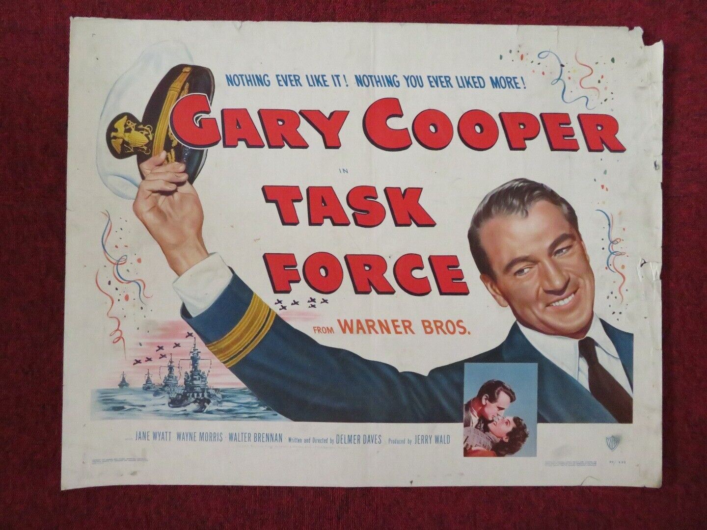 TASK FORCE US HALF SHEET (22"x 28") POSTER GARY COOPER JANE WYATT 1949 Movie posters