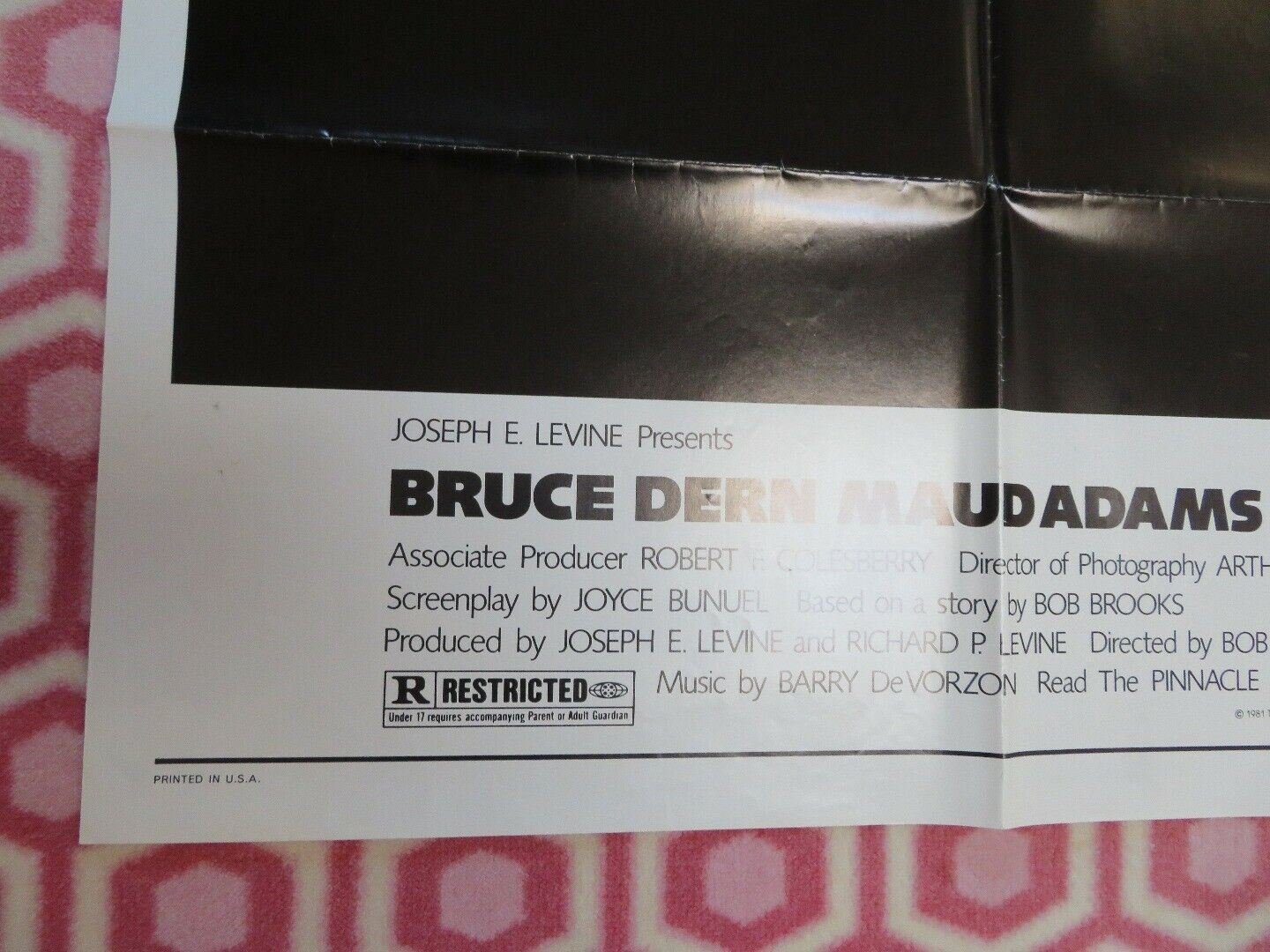 TATTOO US ONE SHEET POSTER BRUCE DERN MAUD ADAMS 1981 Movie posters