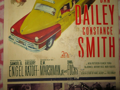 TAXI US INSERT (14"x 36") POSTER DAN DAILEY CONSRANCE SMITH 1953 Movie posters