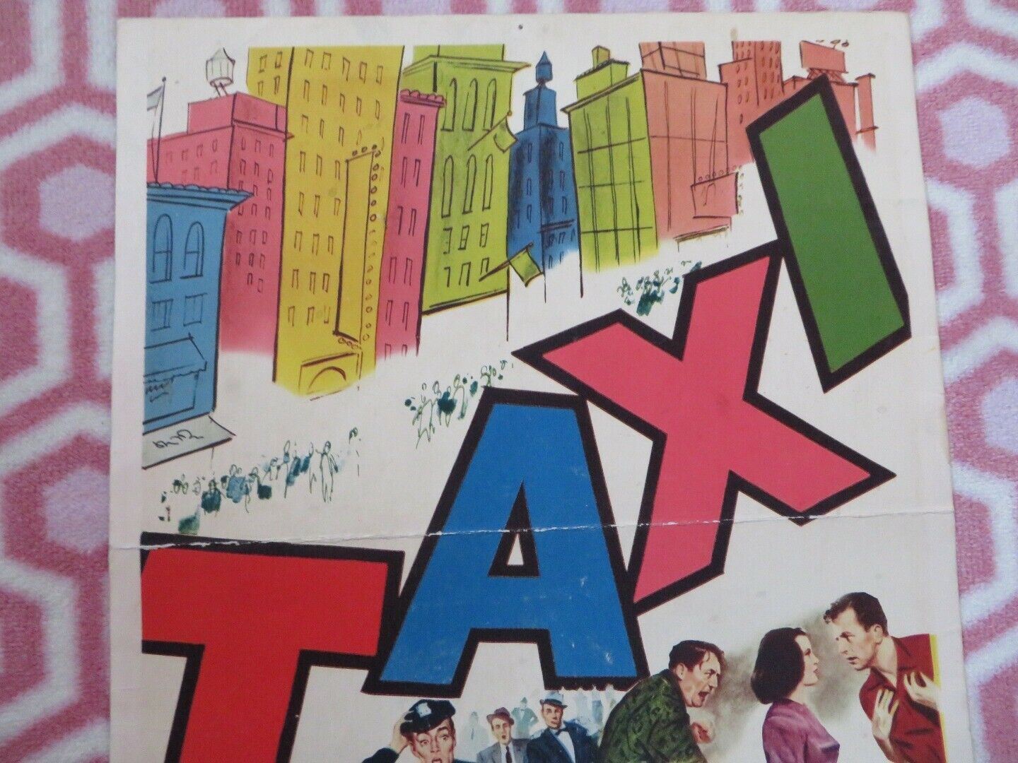 TAXI US INSERT (14"x 36") POSTER DAN DAILEY CONSRANCE SMITH 1953 Movie posters