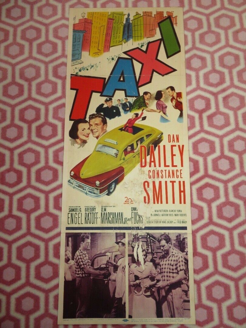 TAXI US INSERT (14"x 36") POSTER DAN DAILEY CONSRANCE SMITH 1953 Movie posters