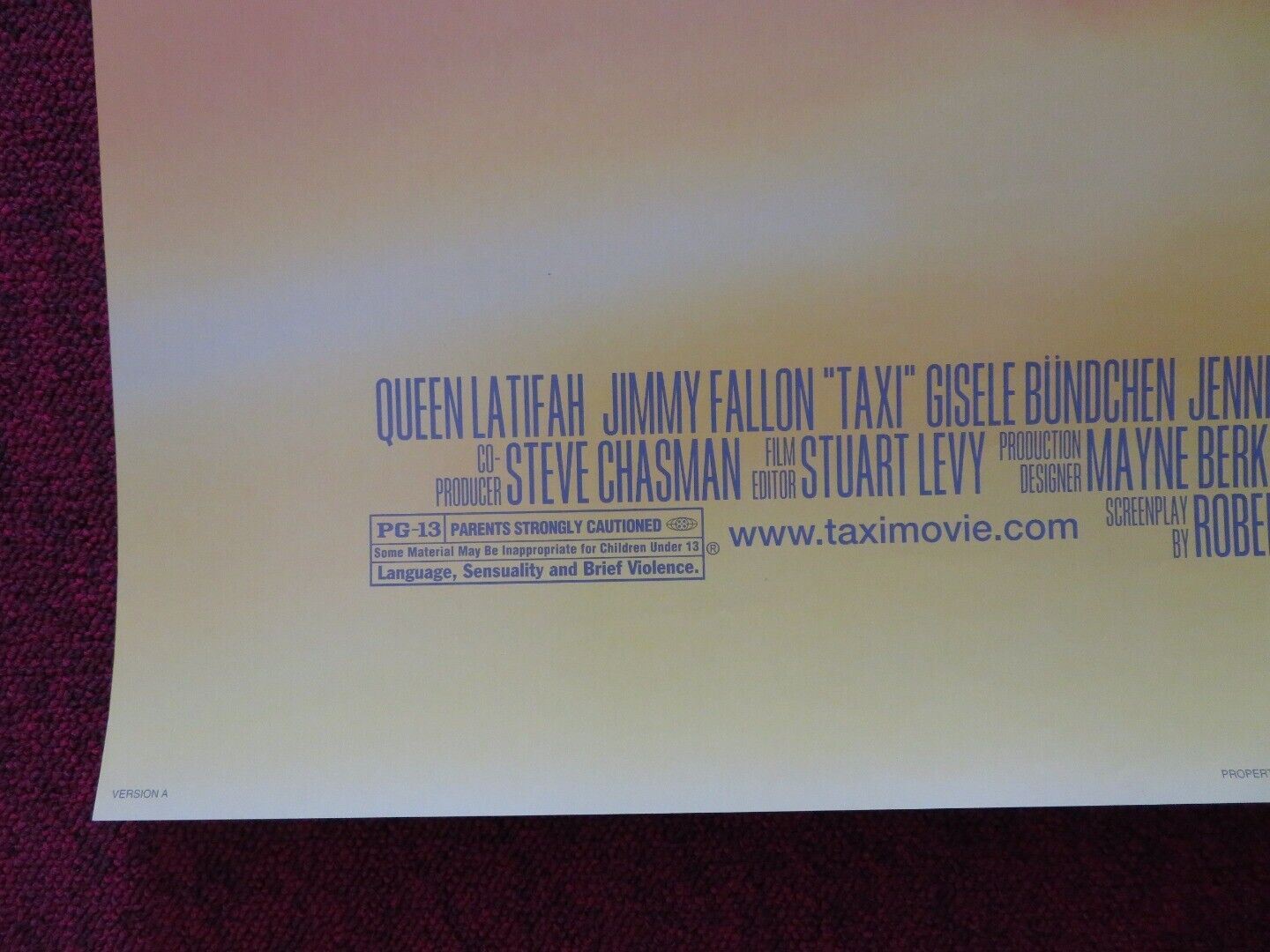 TAXI - VERSION A US ONE SHEET ROLLED POSTER QUEEN LATIFAH JIMMY FALLON 2004 Movie posters