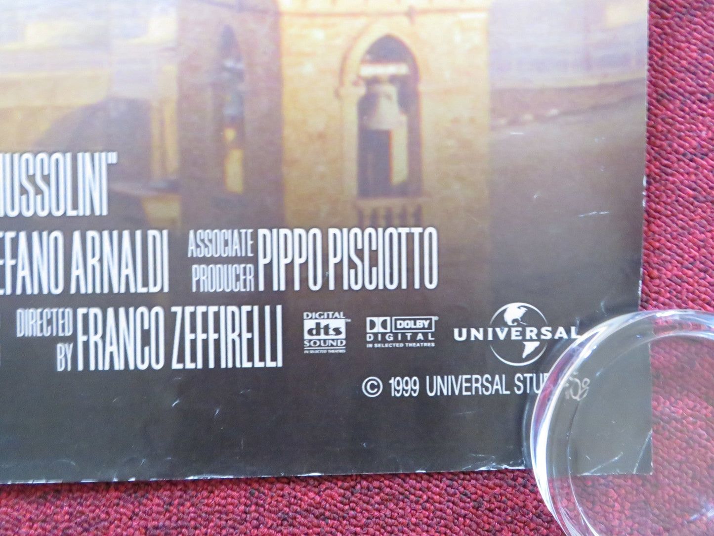 TEA WITH MUSSOLINI UK QUAD (30"x 40") ROLLED POSTER CHER JUDI DENCH 1999 Rendezvous Cinema Movie posters