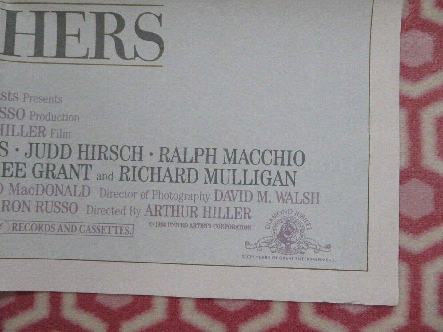 TEACHERS US ONE SHEET POSTER NICK NOLTE JOBETH WILLIAMS 1984 Movie posters