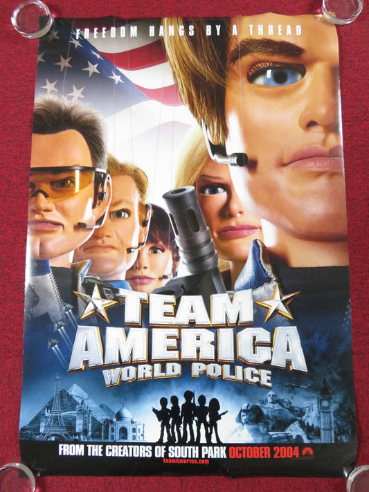 TEAM AMERICA WORLD POLICE - A US ONE SHEET ROLLED POSTER TREY PARKER STONE 2004 Rendezvous Cinema Movie posters