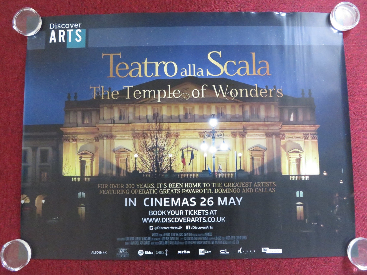 TEATRO ALLA SCALA: THE TEMPLE OF WONDERS UK QUAD (30"x 40") ROLLED POSTER 2015 Rendezvous Cinema Movie posters