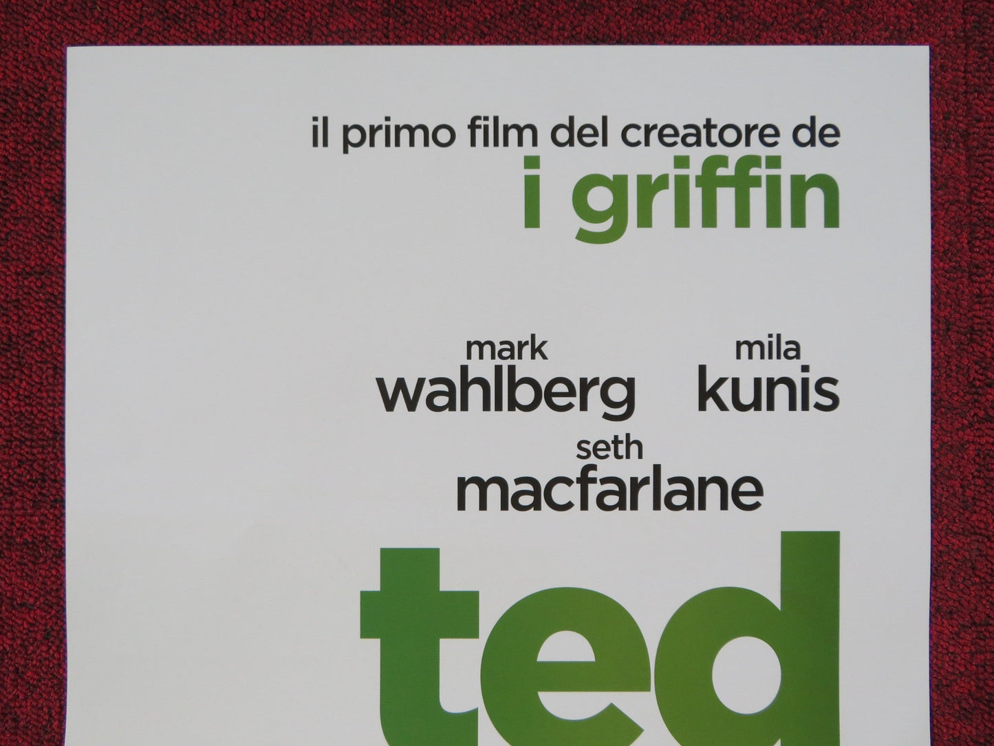TED ITALIAN LOCANDINA POSTER MARK WAHLBERG MILA KUNIS 2012 Rendezvous Cinema Movie posters