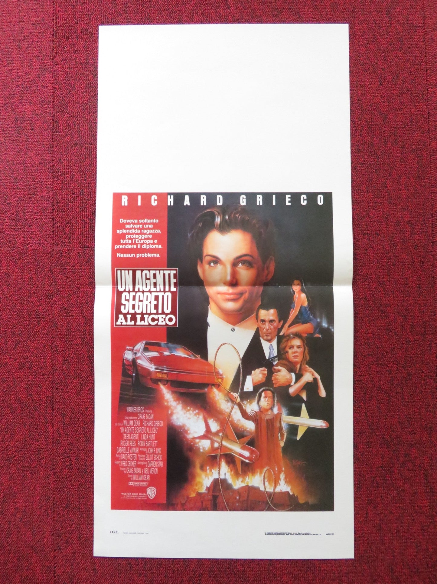 TEEN AGENT ITALIAN LOCANDINA POSTER RICHARD GRIECO LINDA HUNT 1991 Rendezvous Cinema Movie posters