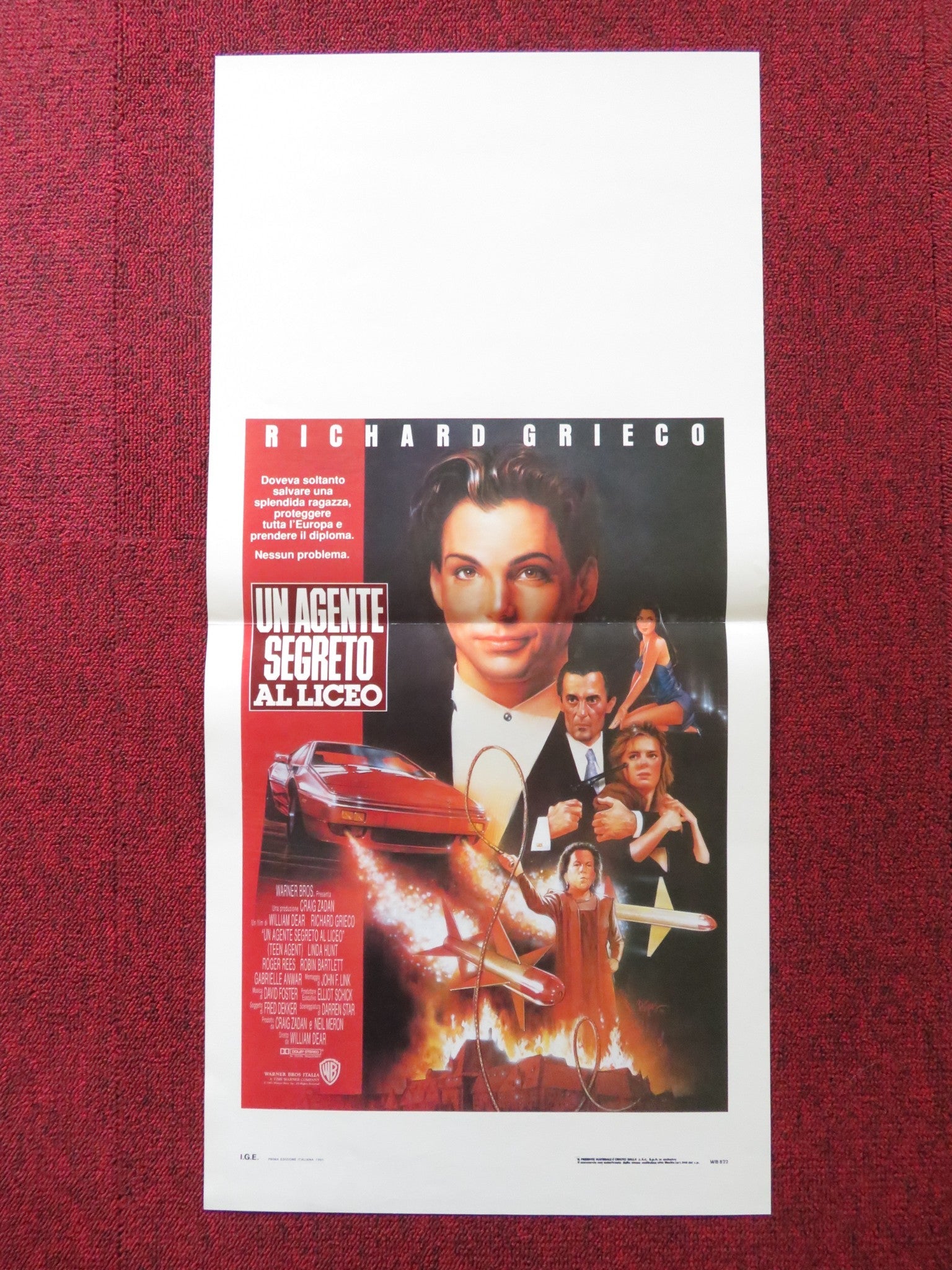 TEEN AGENT ITALIAN LOCANDINA POSTER RICHARD GRIECO LINDA HUNT 1991 Rendezvous Cinema Movie posters