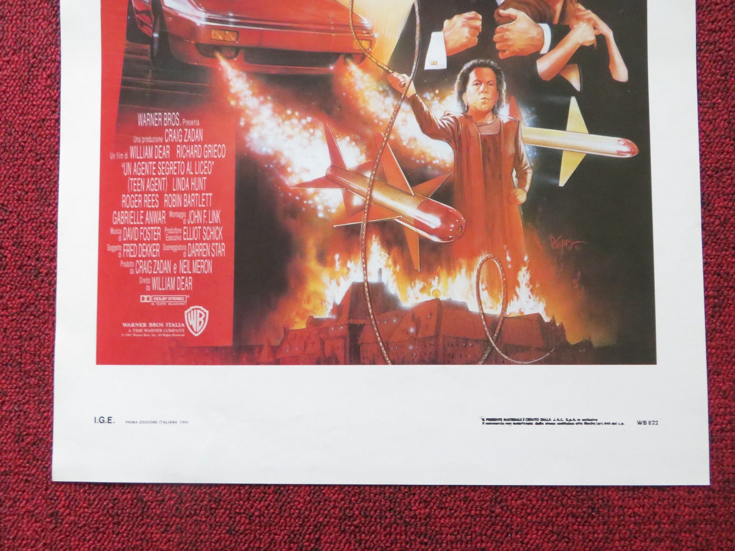 TEEN AGENT ITALIAN LOCANDINA POSTER RICHARD GRIECO LINDA HUNT 1991 Rendezvous Cinema Movie posters