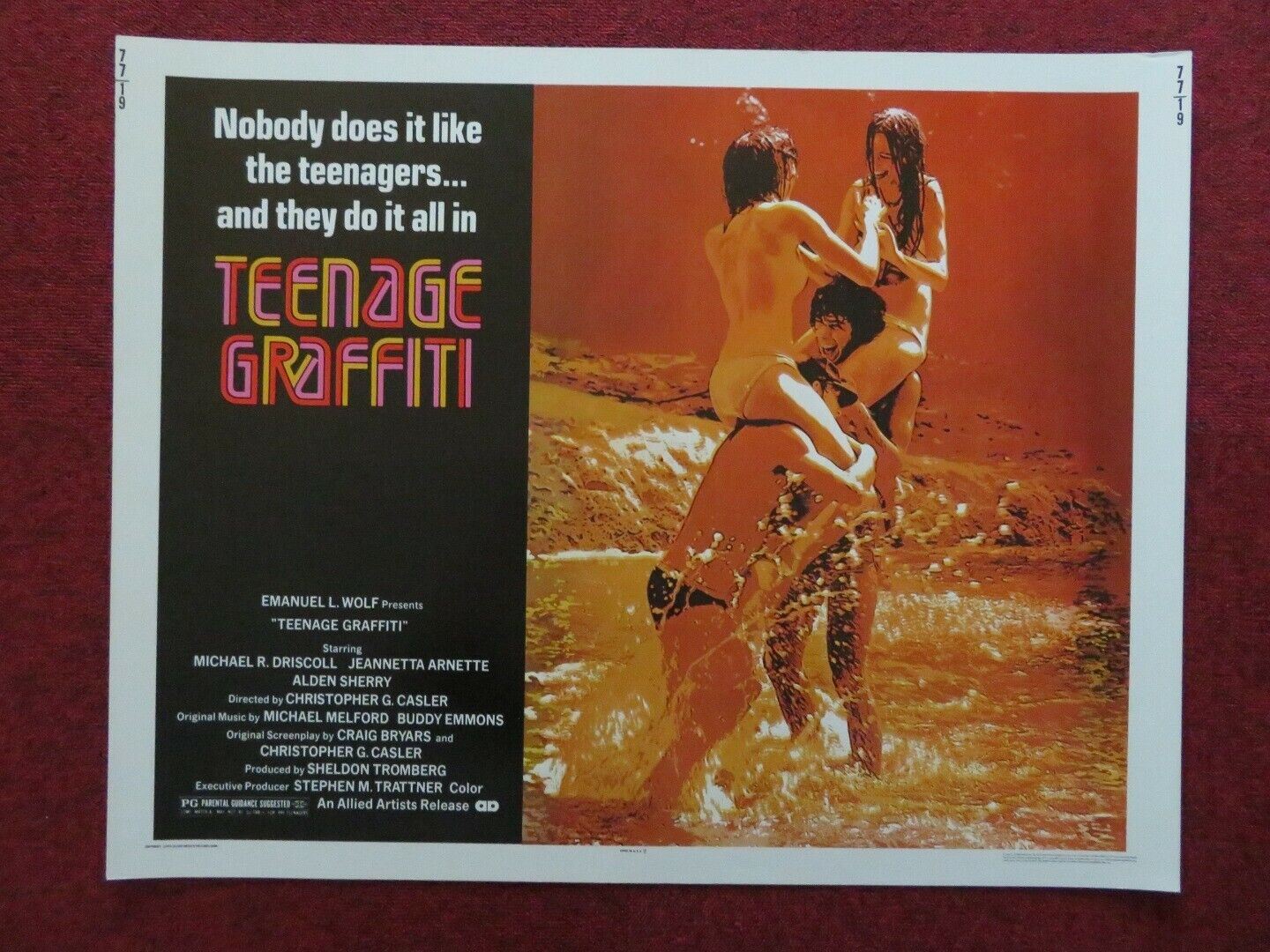 TEENAGE GRAFFITI US HALF SHEET (22"x 28") POSTER MICHAEL R DRISCOLL 1977 Movie posters