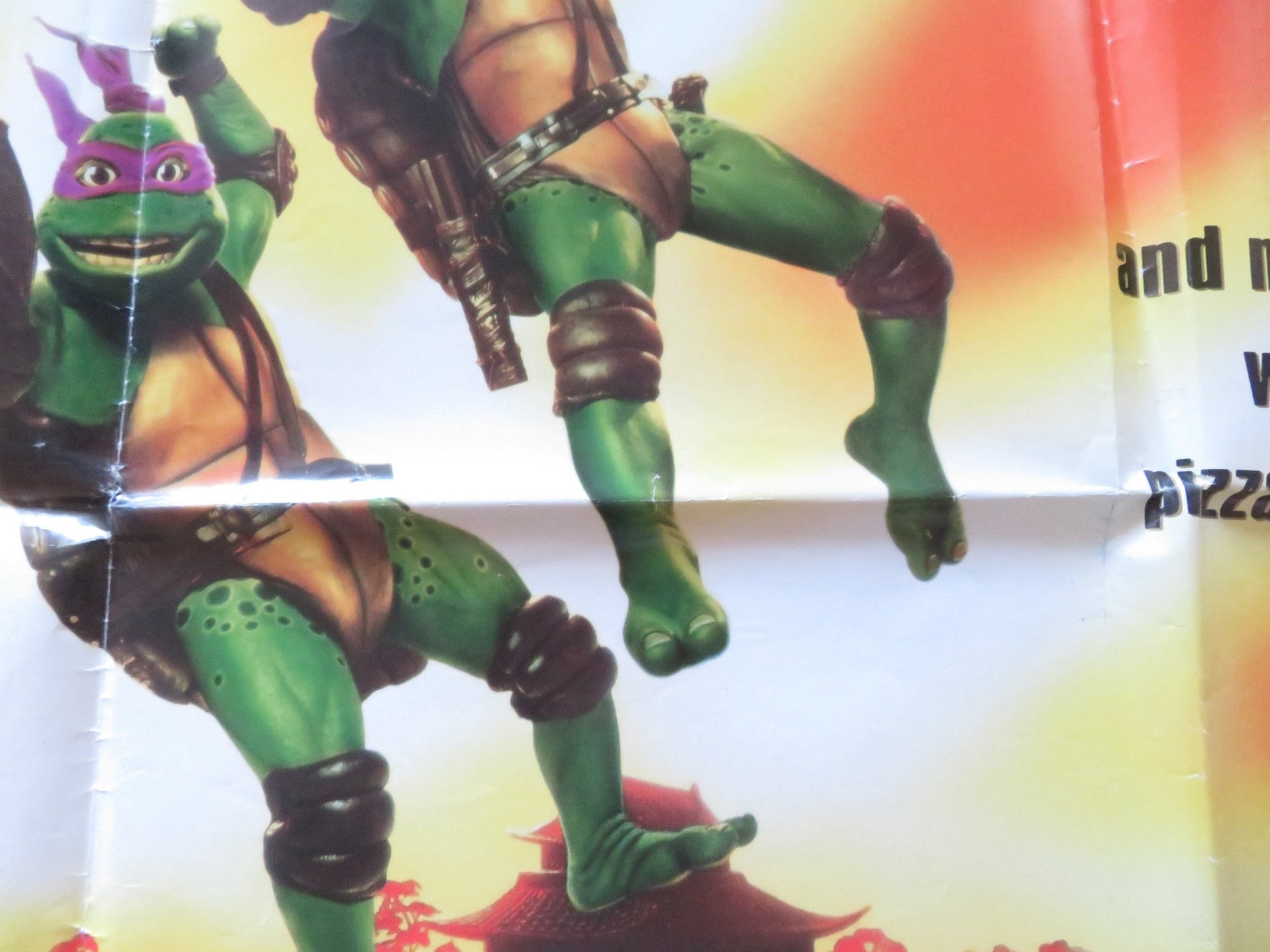 TEENAGE MUTANT NINJA TURTLES III UK QUAD POSTER FOLDED ELIAS KOTEAS 1992 Rendezvous Cinema Movie posters