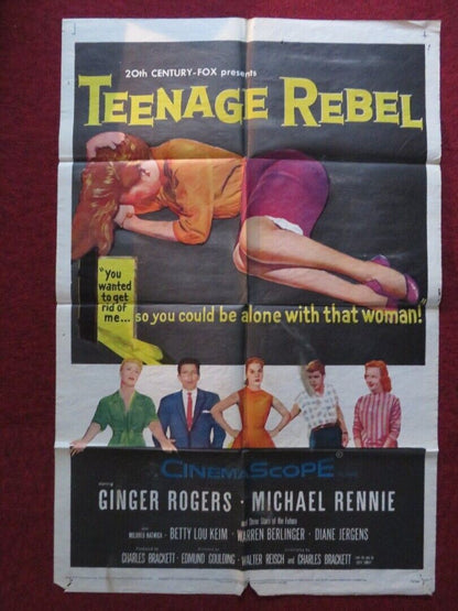 TEENAGE REBEL FOLDED US ONE SHEET POSTER GINGER ROGERS MICHAEL RENNIE 1656 Movie posters