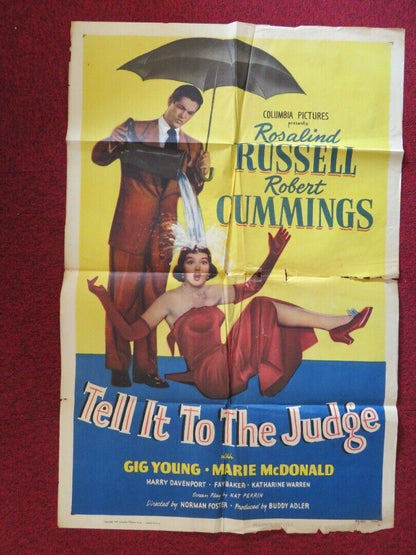 TELL IT TO THE JUDGE FOLDED US ONE SHEET POSTER ROSALIND RUSSELL 1949 - Rendezvous Cinema
