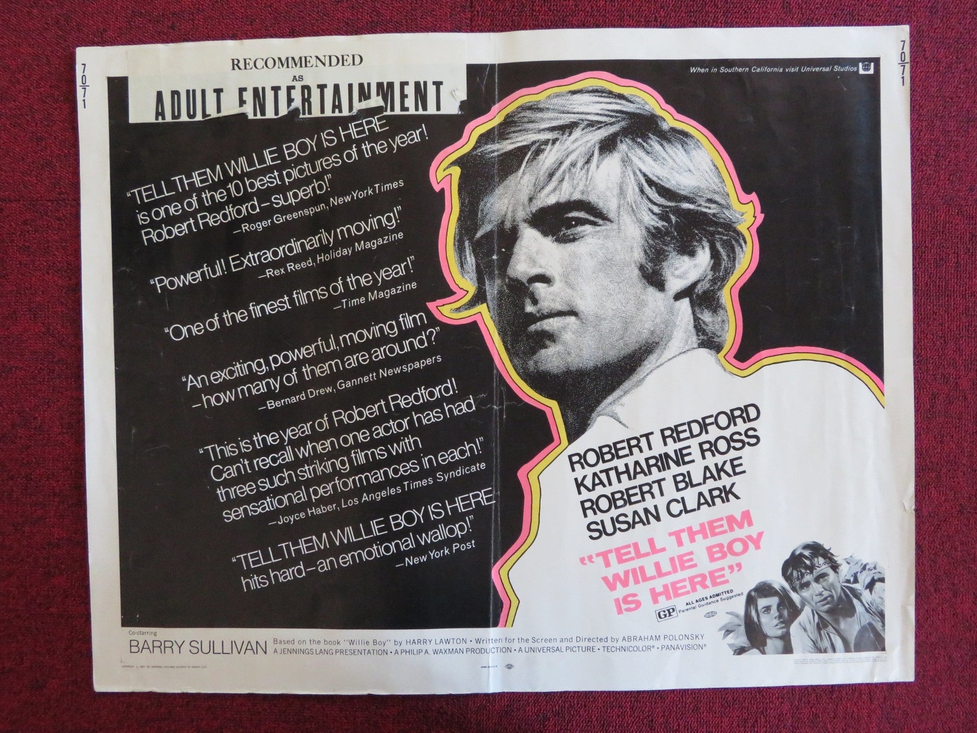 TELL THEM WILLIE BOY IS HERE US HALF SHEET (22"x 28") POSTER ROBERT REDFORD 1970 Rendezvous Cinema Movie posters