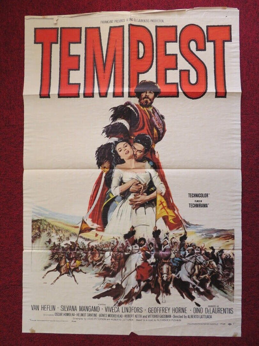 TEMPEST FOLDED US ONE SHEET POSTER VAN HEFLIN SILVANA MANGANO 1959 Movie posters