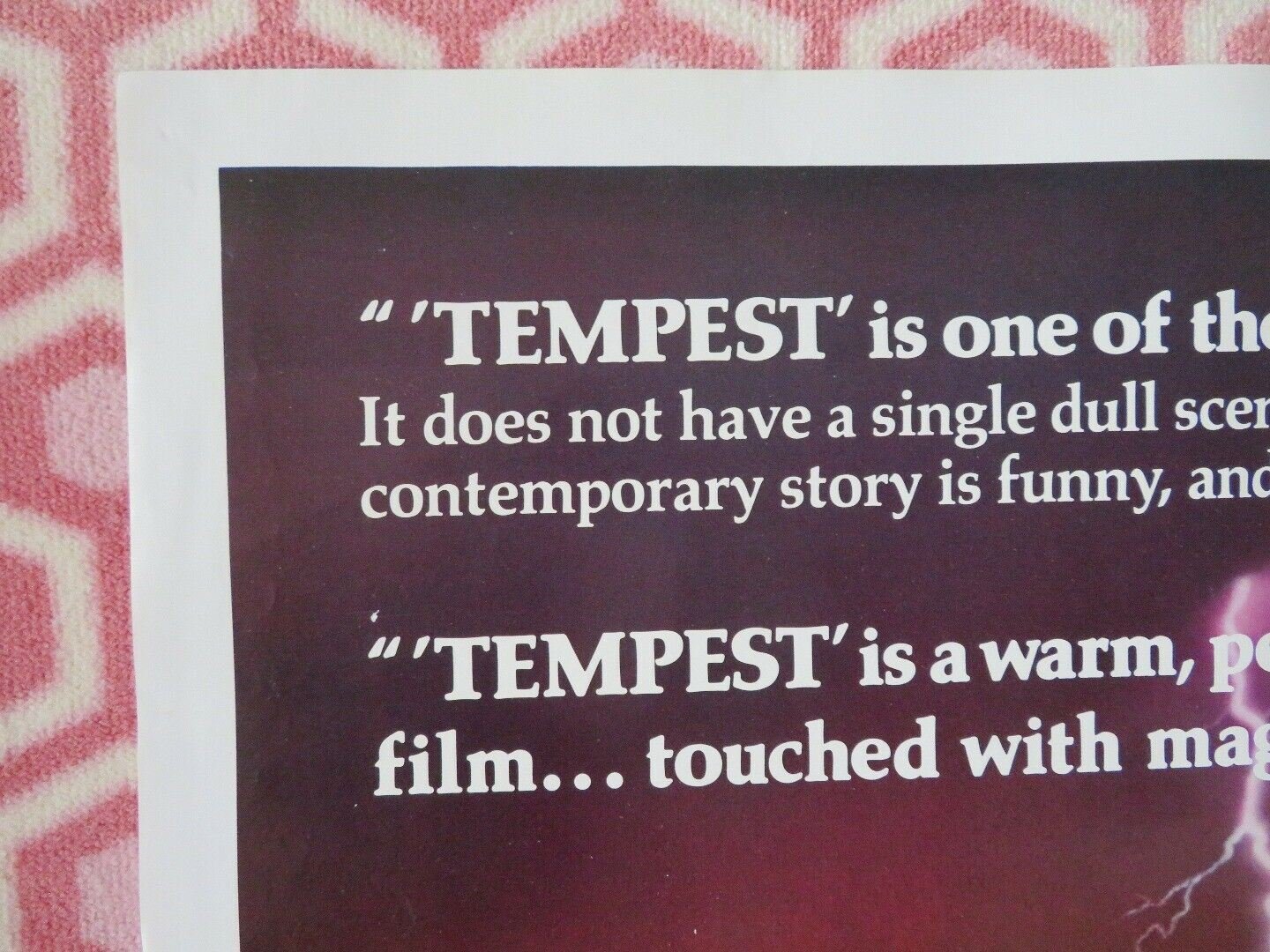TEMPEST US ONE SHEET POSTER JOHN CASSAVETES GENA ROWLANDS 1982 Movie posters